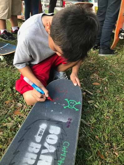 <!--b4bdesoto-->

Some of them were inspired them to make their own griptape art.