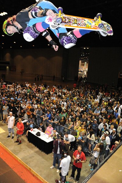 Kevin Staab high above the crowd