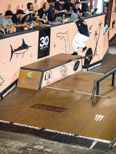 Kento Urano took First Place with an Inward Heel Tailslide FS Flip out
<!--tampaam2023indybesttrick-->