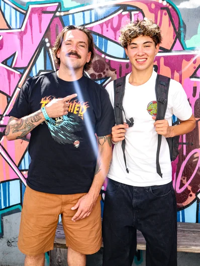 Pizzle and Diego from Santa Cruz Skateboards
<!--tampaamsunday2023-->