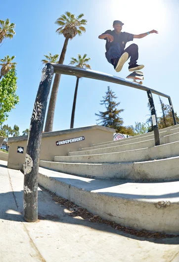 <!--dala152-->

Dominick Walker is all smiles on this Kickflip Front Nosegrind.