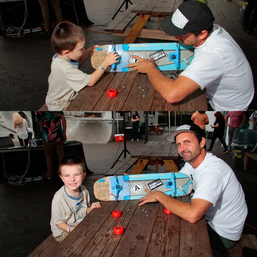 <!--b4bday15-->
It was Nathan's birthday so Schaefer sat down with him and helped him put his first board together.