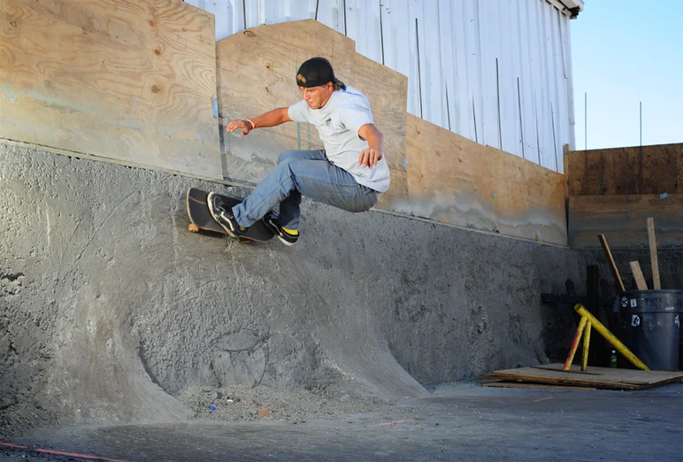 <!--hj2014-->

After being shocked to see Riff Raff in the courtyard, I was even more surprised to see Matt Call powering these frontside wallrides on some tiny, makeshift trannies where our concrete bowl is being built. This is insane and is so much gnarlier in person.



