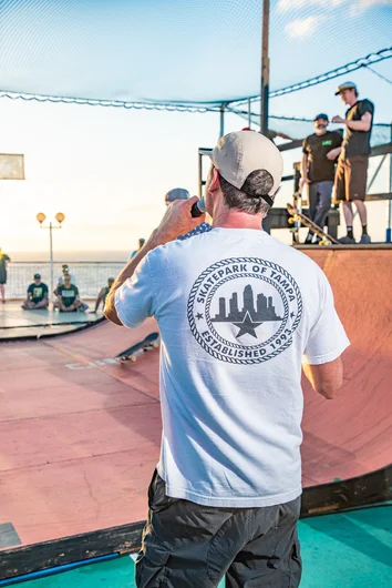 Our righteous leader, Brian Schaefer, in the classic SPoT rope logo tee on a cruise. Name a better duo!

<!--floggingmollycruise23-->