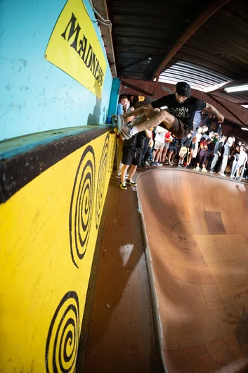 Rocco taking a break from working retail to put a beating on the wall.

<!--tampapro22madnessbowljam-->