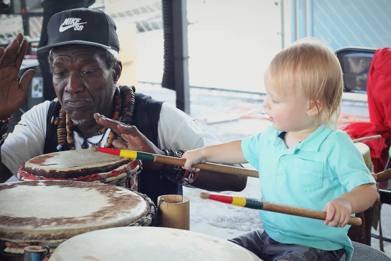 <!--BTSB18-->

Zion's dad Mustafa Wright was in the house bringing good vibes and rhythms. 