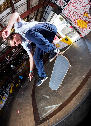 <!--am17thurs-->

Yoshi Tanenbaum sticks with a classic as well but with a new direction Kickflipping in.