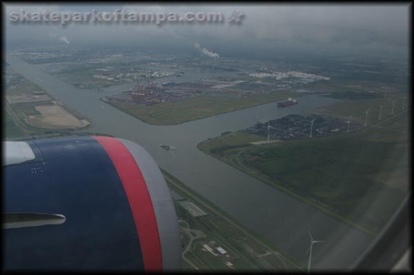 Flying in to Amsterdam