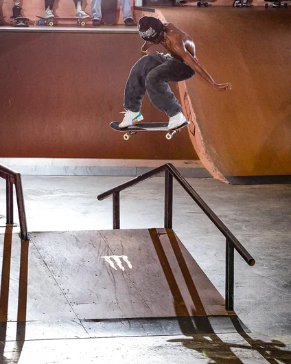 Myles was on one today! Alley Back 180 over the a-frame.

<!--schoolsoutjam2023-->