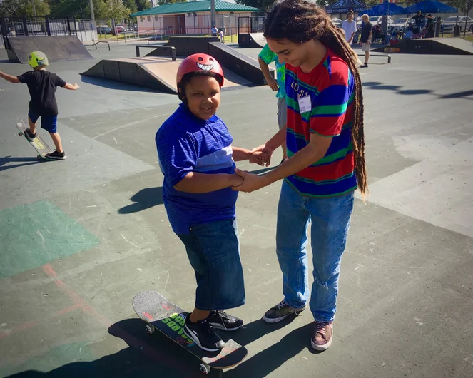 <!--b4bbroward-->
Volunteer instructor Zion offered fun and attentive lessons to make sure every kid’s first skateboarding experience was an awesome one.