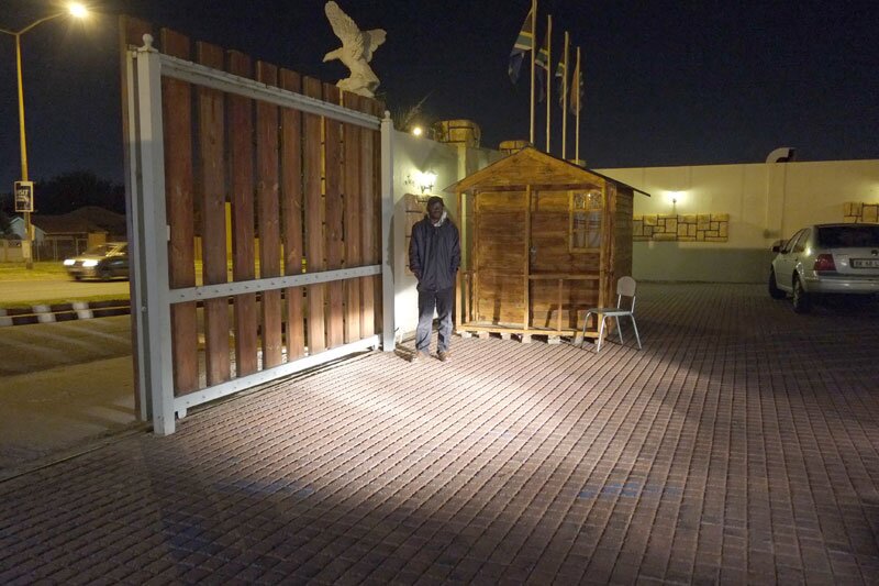 Security guard hut at the One World Hotel