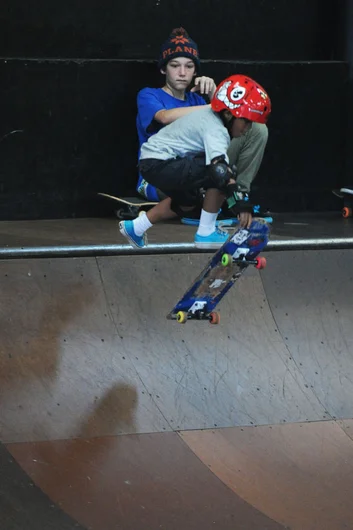 Kai Brookins is just 5 years old and going for it out there in the 8 and Under Division.  He's the youngest one skating today.    Twenty two years away is Robbie Kirkland, the oldest one in the Contest, but definitely not the oldest one skating today.  It's amazing how skateboarding has no age walls.<!-- Spring Roll 2013 and a Bradenton Session Presented by Lakai -->