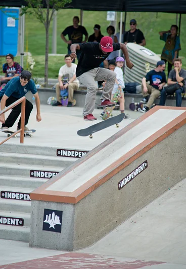 <!--dachi2015finals-->

Even after being snaked about a hundred times, Dashawn Jordan rifled off trick after trick throughout the Best Trick Contest, getting him first in the category.  This 360 Flip 50/50 was just the tip of the iceberg.