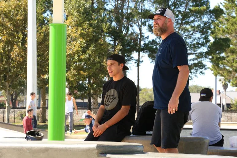 <!-- 2013MatixHalloweenJam -->

Zack and Gabe watch in amazement as Mike skates the bowl.