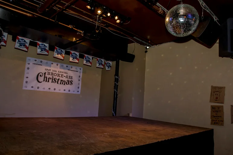<!--brokexmas15-->

It's empty now, but in a couple hours, this stage will be full of shaking asses trying to win some money.