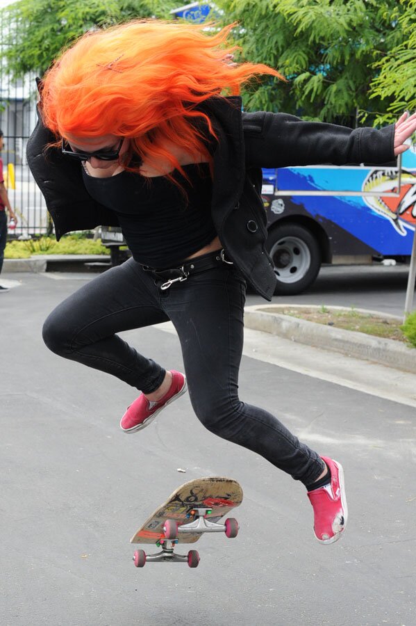 This firehead girl has a good kickflip