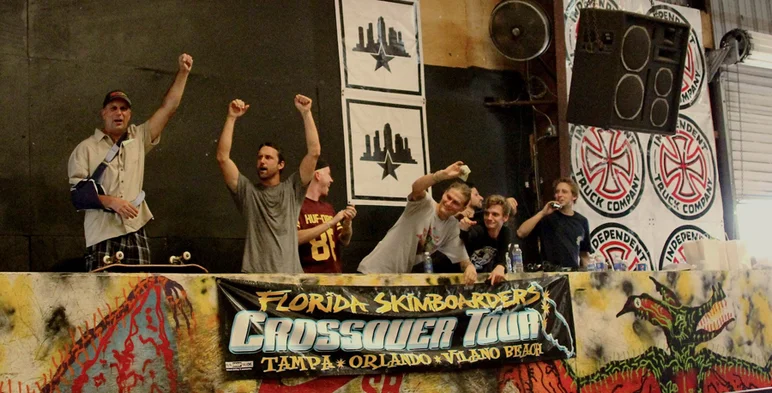 <!--skim2014-->

Everyone was clearly hyped. This group shreds land just as good as they do water.