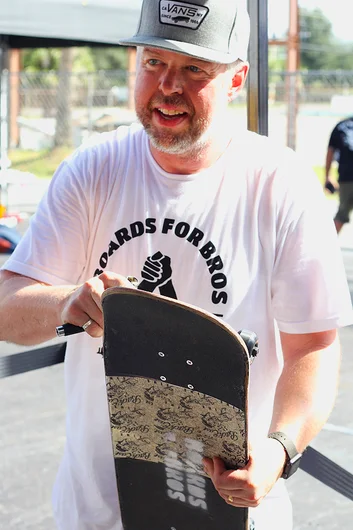 <!--b4bbuildday17-->
Joel Box was at the end of the Assembly line, doing a final inspection to make sure those completes are ready to rip.