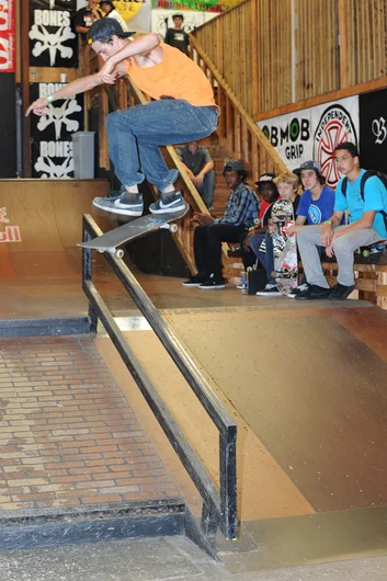 Corey Myers - kickflip front board in his first SPoT Contest.<!-- Spring Roll 2013 and a Bradenton Session Presented by Lakai -->