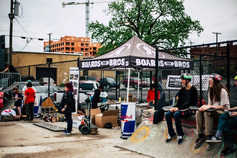 <!--redbullb4b-->

Executive Director Michelle Box was in the middle of it all getting locals to help build skateboards and 35 completes were ready to go in record time so she got to watch the best trick contests go down.