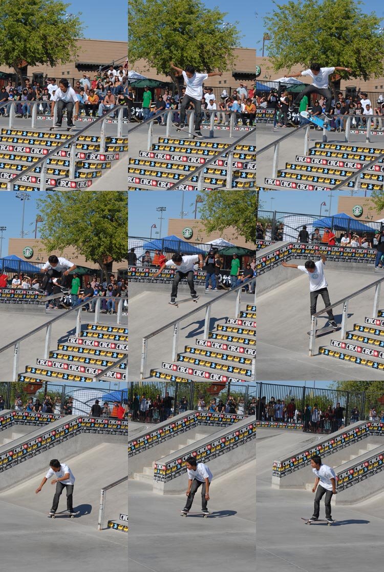 Bryant Chapo - kickflip over the rail