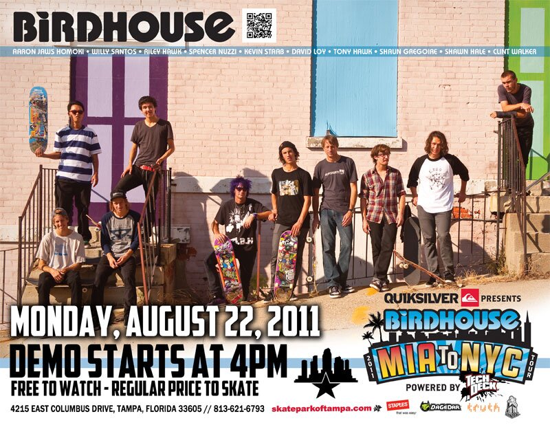 Tony Hawk will be here for a demo with Birdhouse