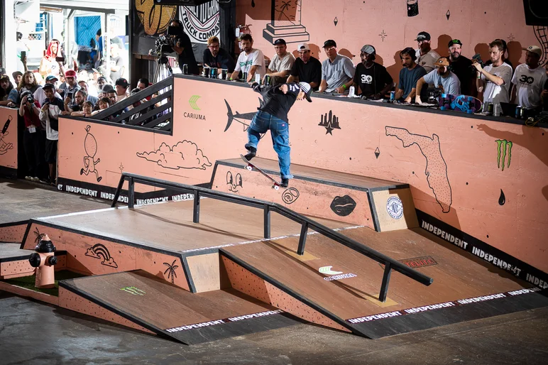 We seen the gap Backlip, but Hoefler turns it up for his last run with a Gap Backside
Noseblunt!

<!--tampapro23day3-->