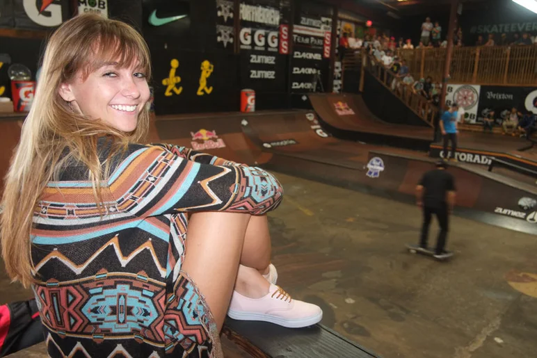 Amelia has the best seat in the house as usual.<!-- Tampa Pro 2013 Skateboarding and the After-Party -->