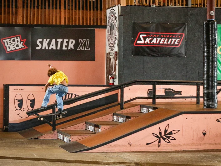 Jax follows up Emmit with a kickflip down the 4 block.

<!--backtoschoolbash23-->