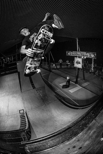 This photo was super underexposed. If you read my captions earlier you'd know this is how I rescue them. Black/white kickflip fakie from Peter

<!--floggingmollycruise23-->