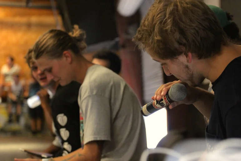 <!--skim2014-->

Along with the killer judges for the day was Luke Pallone. This was Luke’s first time on the mic and he handled the commentary like a BOSS.