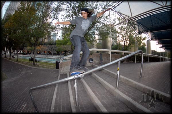 Porpe has a frontside moustache slide on it
