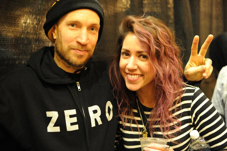 Jamie Thomas and Erica's new purple hair.<!-- Zumiez 100k 2012 -->