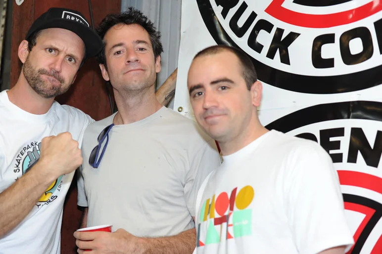 Legit crew here - Schaefer, Mike Carroll, and Craig Chimile.<!-- Tampa Pro 2013 Skateboarding and the After-Party -->