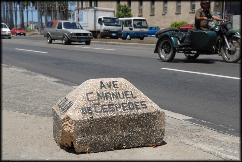 Havana Cuba Street Signs and Motorcycles