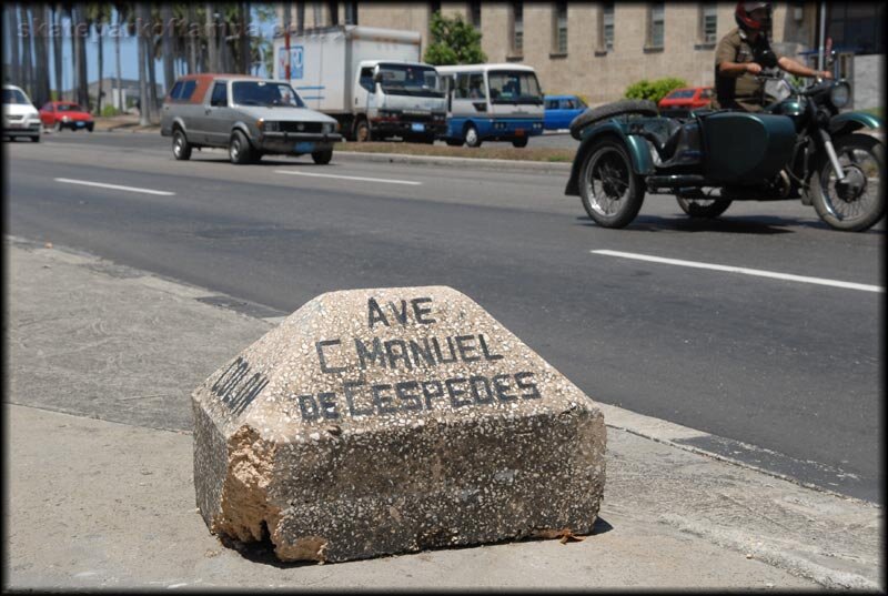 Havana Cuba Street Signs and Motorcycles