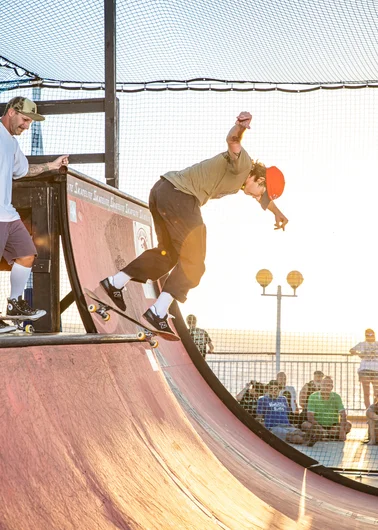 Marse with a beautiful step up kickflip back lip into golden hour

<!--floggingmollycruise23-->
