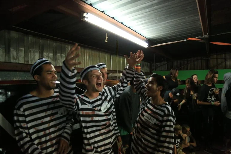 <!-- 2013MatixHalloweenJam -->

The chain gang was in full effect all night hyping everyone up.