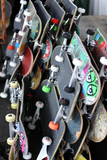 <!--soj16-->

This is only a portion of the 102 complete skateboards we put together on Saturday for Boards for Bros.