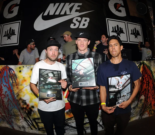 <!--tampapro2014d2-->

Top 3 in the TM and Industry contest from left: 3rd John Alden - Deluxe, 1st Luke Callahan - Transworld, 2nd Dan Rogers - Asphalt Yacht Club.