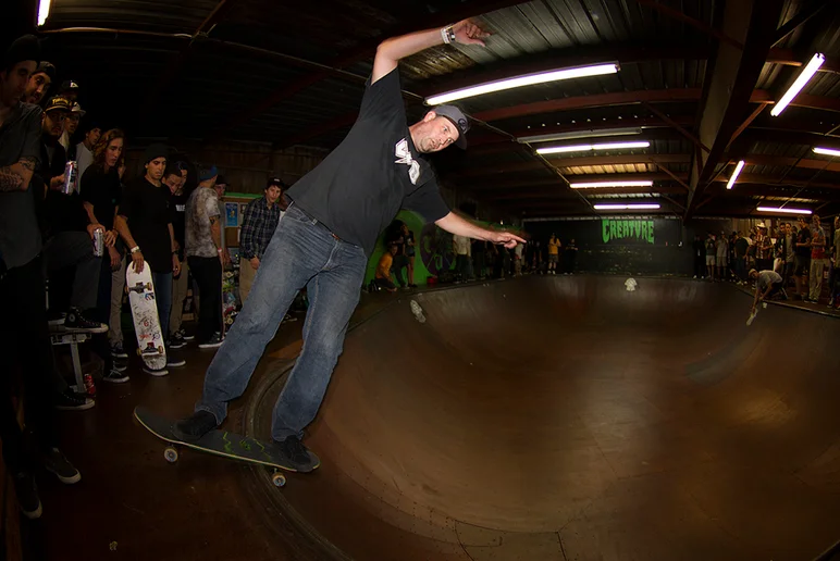 <!--am16frinight-->

SPoT OG resident, Kyle Randall with his signature boardslide around the corner.