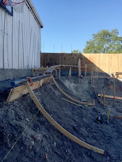 <!--concourse-->

Here’s the corner that’ll lead to the gap over the bowl entrance door. This got tightened up just a bit now.
