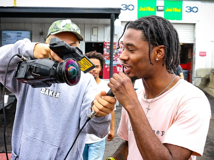 Brandon McLaurin was fully immersed in the courtyard hijinx brought upon by Devon and a microphone

<!--cotc2024-deathrace-->