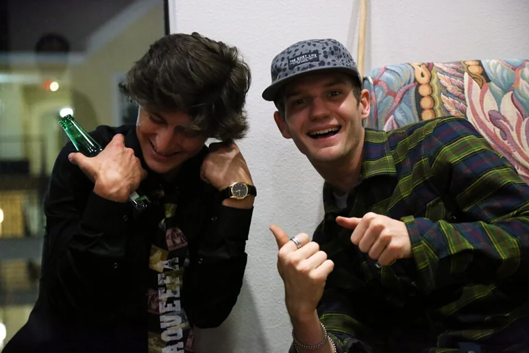 <!-- shaqueefapremiere13 -->

SPoT team rider Jeremy Knibbs has a full part in the mixtape and it's bonkers. Here's Knibbs with his best bud and SPoT employee Jack Loktu. Jack is psyched for his boy - we all are!