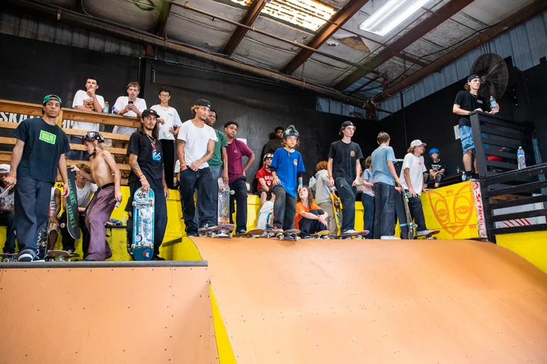 Everyone wanted a piece of the course in between division runs <!--harvestjam21-->