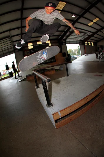 <!--txrt14-->

Jack Olson blew minds by kickflipping into every trick in best trick. Kickflip Nose grind.