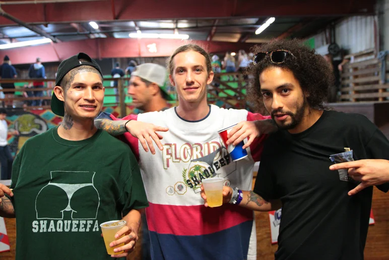 <!--ta14-sn-->
Here are Shaqueefa OGs Robby Kirkland, Chris Jata, and Manny Rodriguez enjoying the open bar.