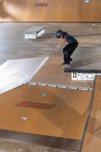 Gabi backing it up with another back 50 - this time on the bump to ledge
<!--schoolsoutjam22-->