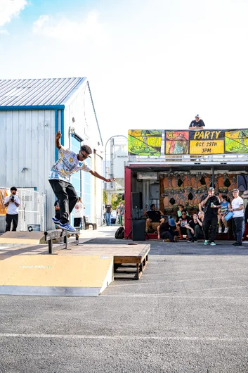 Back to skating; Keenan with a Back Smith for the Crowd. 


<!--cigarcityjaialaiween2023-->