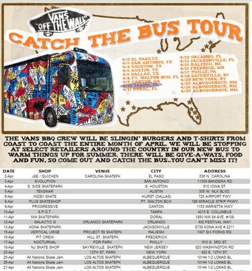 The Vans Bus Tour is stopping by SPoT on April 10